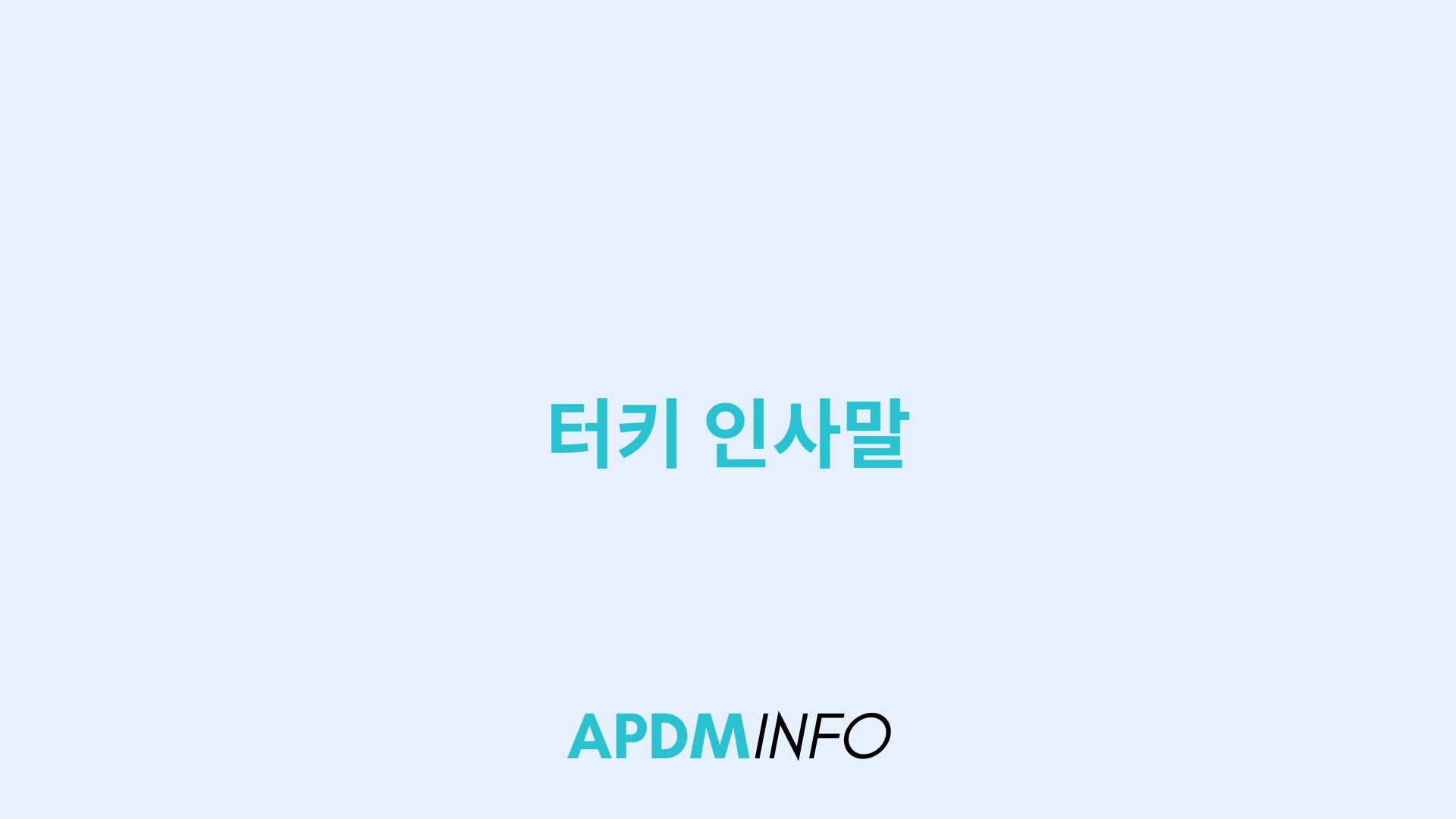 터키 인사말